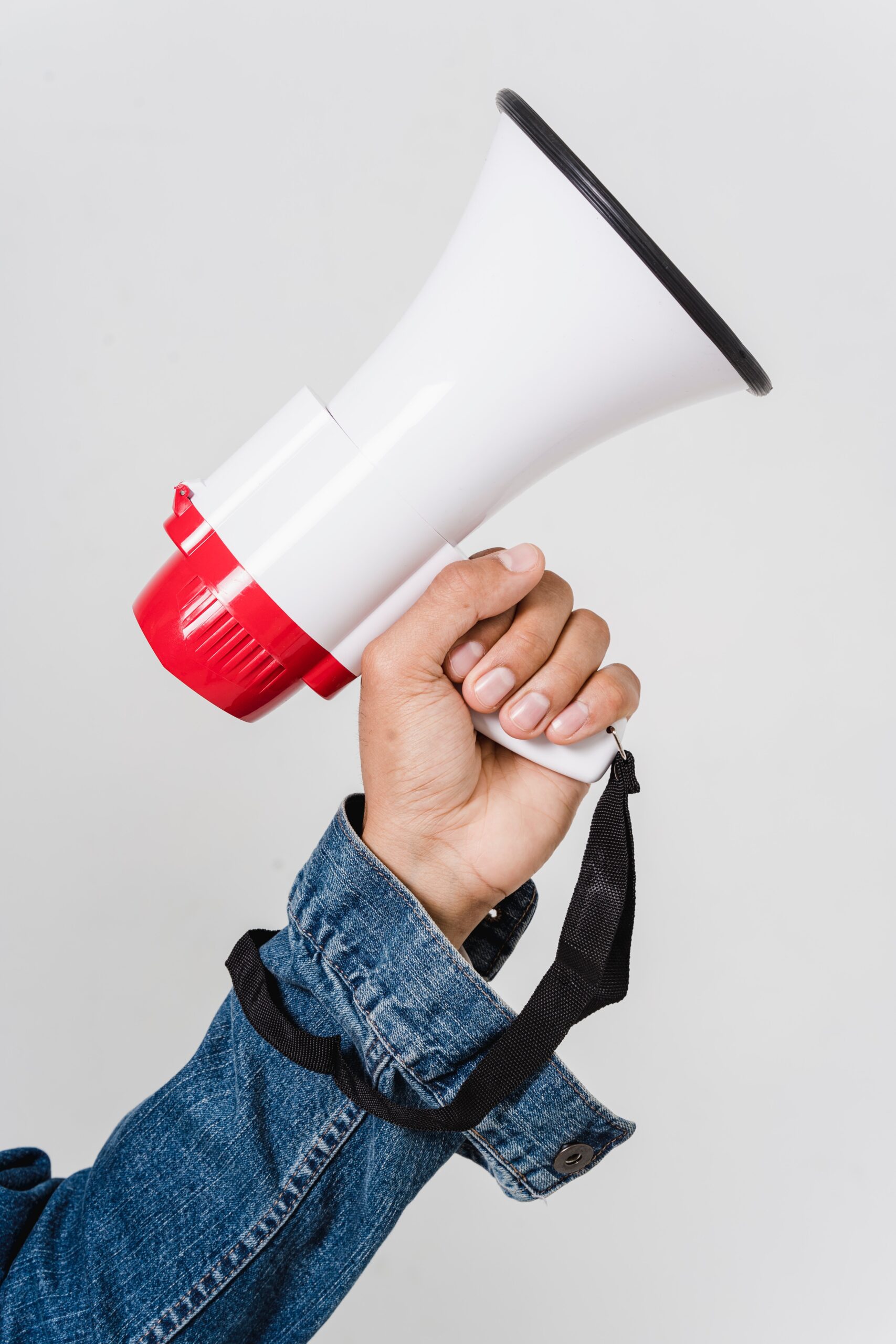 person holding a megaphone