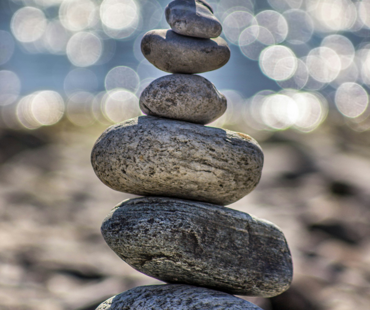 stones stacked on top of each other in a tower
